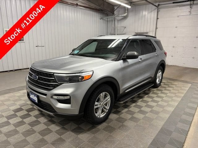 2020 Ford Explorer XLT in Silver — front three-quarter view