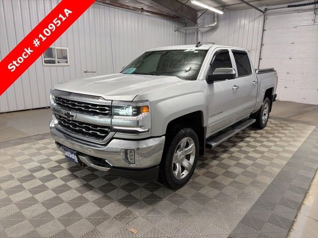2017 Chevrolet Silverado 1500 LTZ in Silver Ice Metallic — front three-quarter view