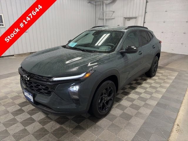 2026 Chevrolet Trax LT in Cypress Gray — front three-quarter view